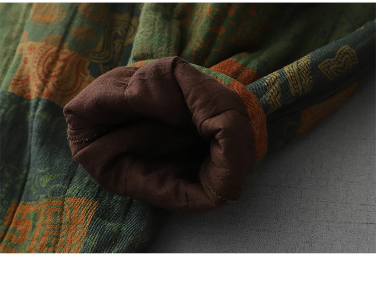 Vintage Print Cotton Linen Harem Pants Women's Winter Fashion Thicken Warm Loose Casual Trouser Chinese Style Home Cozy Clothing