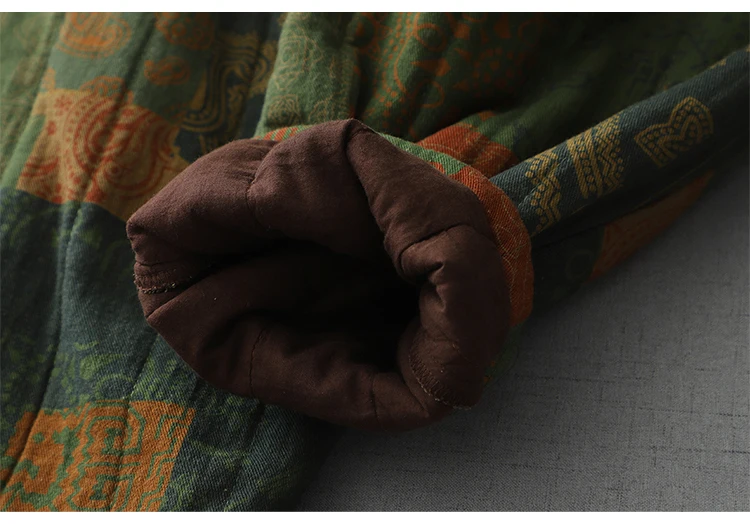 Vintage Print Cotton Linen Harem Pants Women's Winter Fashion Thicken Warm Loose Casual Trouser Chinese Style Home Cozy Clothing