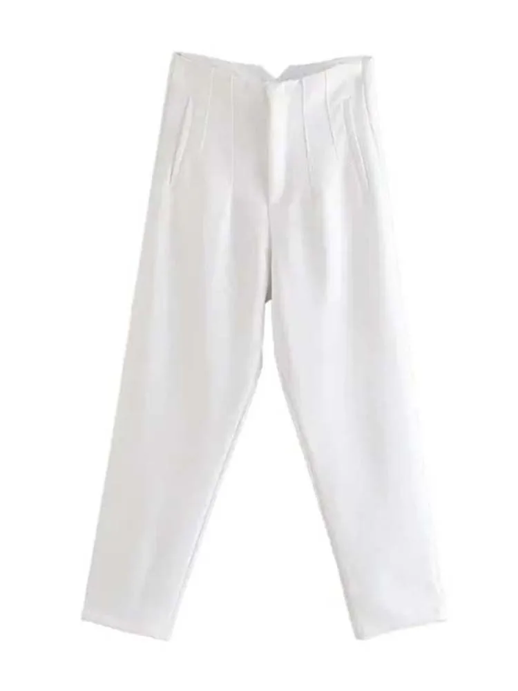 2025 Pencil Women Pants High Waist Pants for Women With Seam Detail Streetwear Woman Ankle Trousers Autumn Office Wear Pant