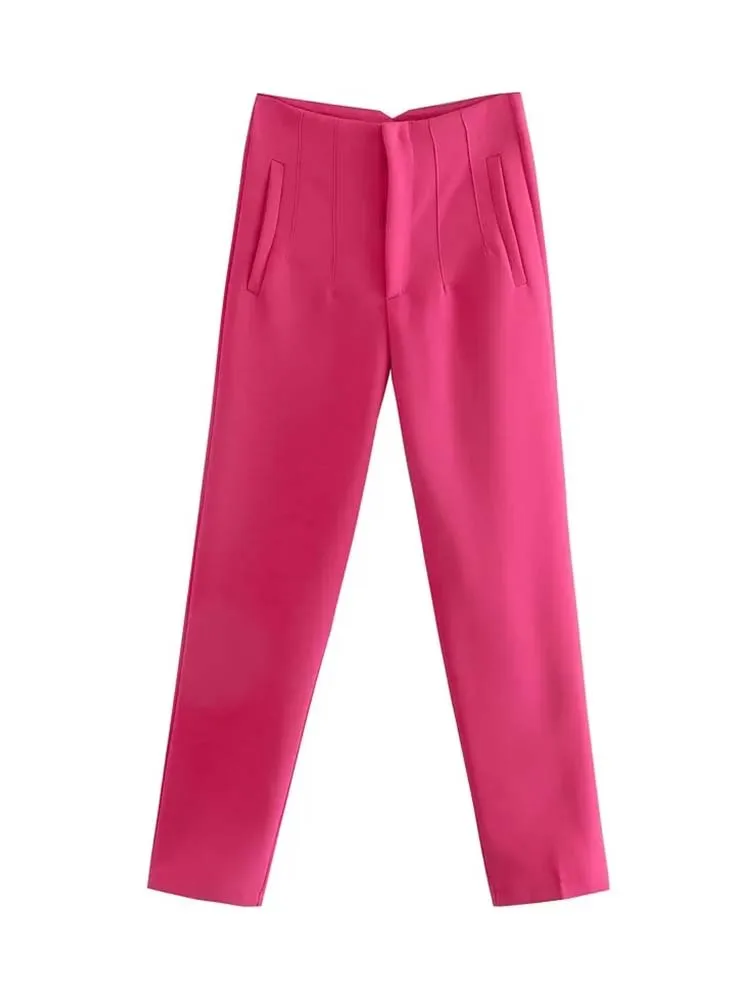 2025 Pencil Women Pants High Waist Pants for Women With Seam Detail Streetwear Woman Ankle Trousers Autumn Office Wear Pant