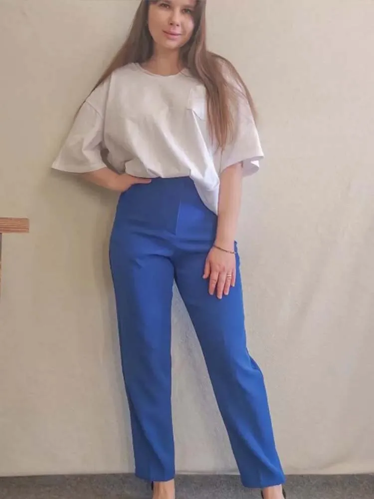 2025 Pencil Women Pants High Waist Pants for Women With Seam Detail Streetwear Woman Ankle Trousers Autumn Office Wear Pant