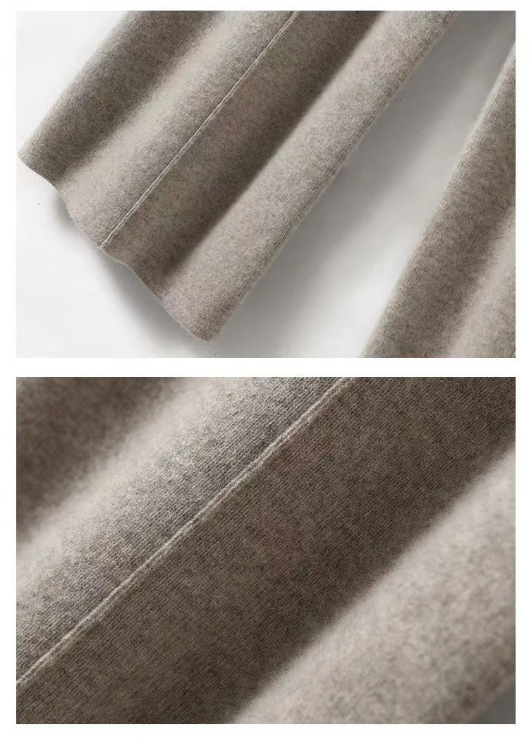 100% Pure Wool Pants Cashmere Wide Leg Trousers Women's Long Britches Knit Loose Daks Casual Pants Autumn Winter High Waist Daks