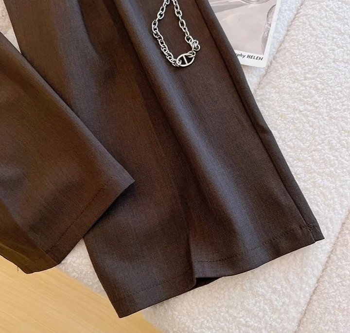 Spring Autumn Female Tailoring Trousers Work Women's Dress Pants Fluid Office Wide Leg New in Classic High Quality 90s Aesthetic