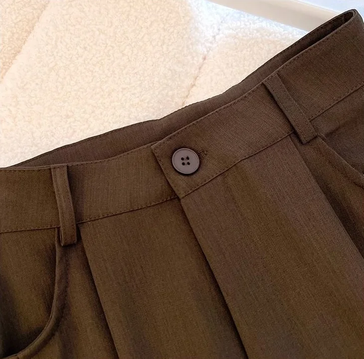 Spring Autumn Female Tailoring Trousers Work Women's Dress Pants Fluid Office Wide Leg New in Classic High Quality 90s Aesthetic
