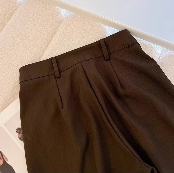 Spring Autumn Female Tailoring Trousers Work Women's Dress Pants Fluid Office Wide Leg New in Classic High Quality 90s Aesthetic