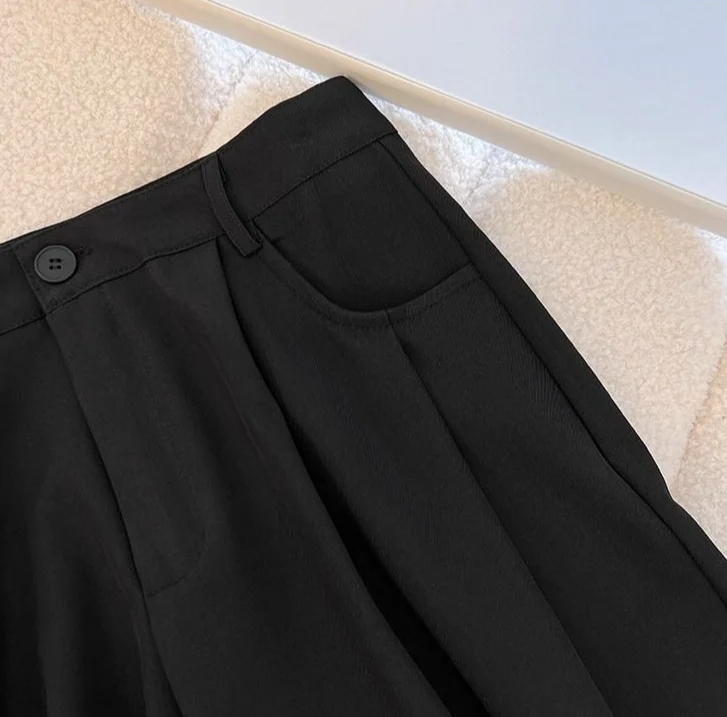 Spring Autumn Female Tailoring Trousers Work Women's Dress Pants Fluid Office Wide Leg New in Classic High Quality 90s Aesthetic