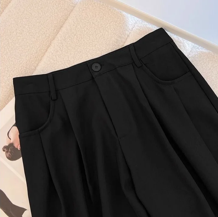 Spring Autumn Female Tailoring Trousers Work Women's Dress Pants Fluid Office Wide Leg New in Classic High Quality 90s Aesthetic