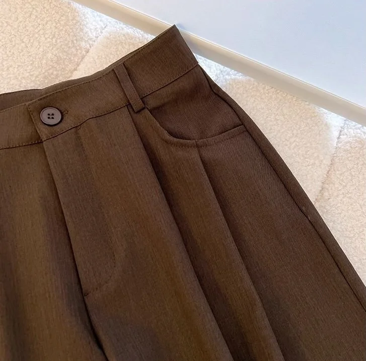 Spring Autumn Female Tailoring Trousers Work Women's Dress Pants Fluid Office Wide Leg New in Classic High Quality 90s Aesthetic