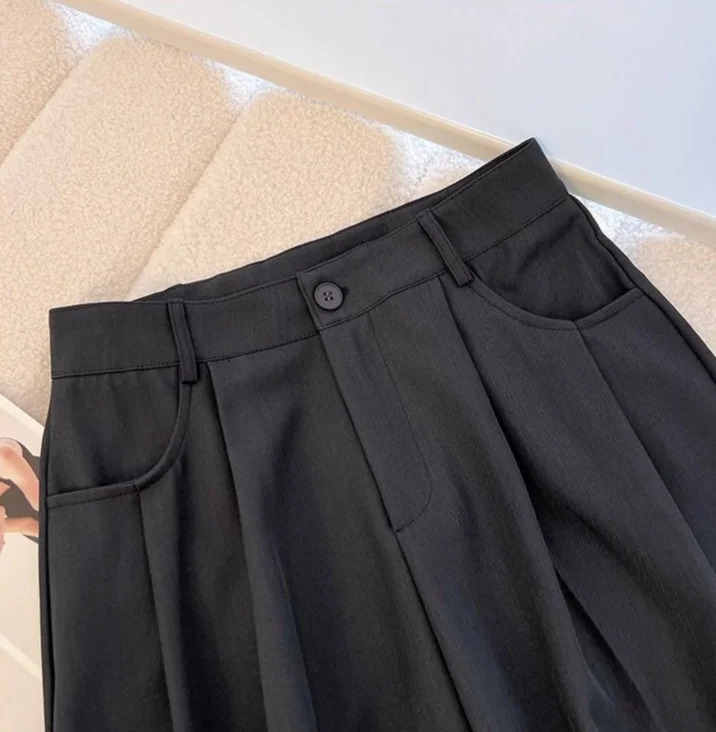 Spring Autumn Female Tailoring Trousers Work Women's Dress Pants Fluid Office Wide Leg New in Classic High Quality 90s Aesthetic
