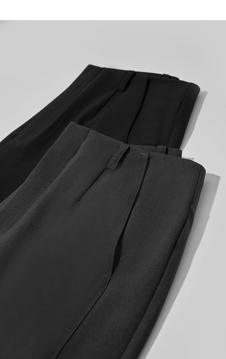 AMII Minimalist Pants 2026 Autumn New Elegant Luxury Office Lady Casual Loose Trousers Elastic Straight Wide Leg Pants 12523044