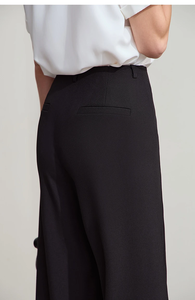 AMII Minimalist Pants 2026 Autumn New Elegant Luxury Office Lady Casual Loose Trousers Elastic Straight Wide Leg Pants 12523044