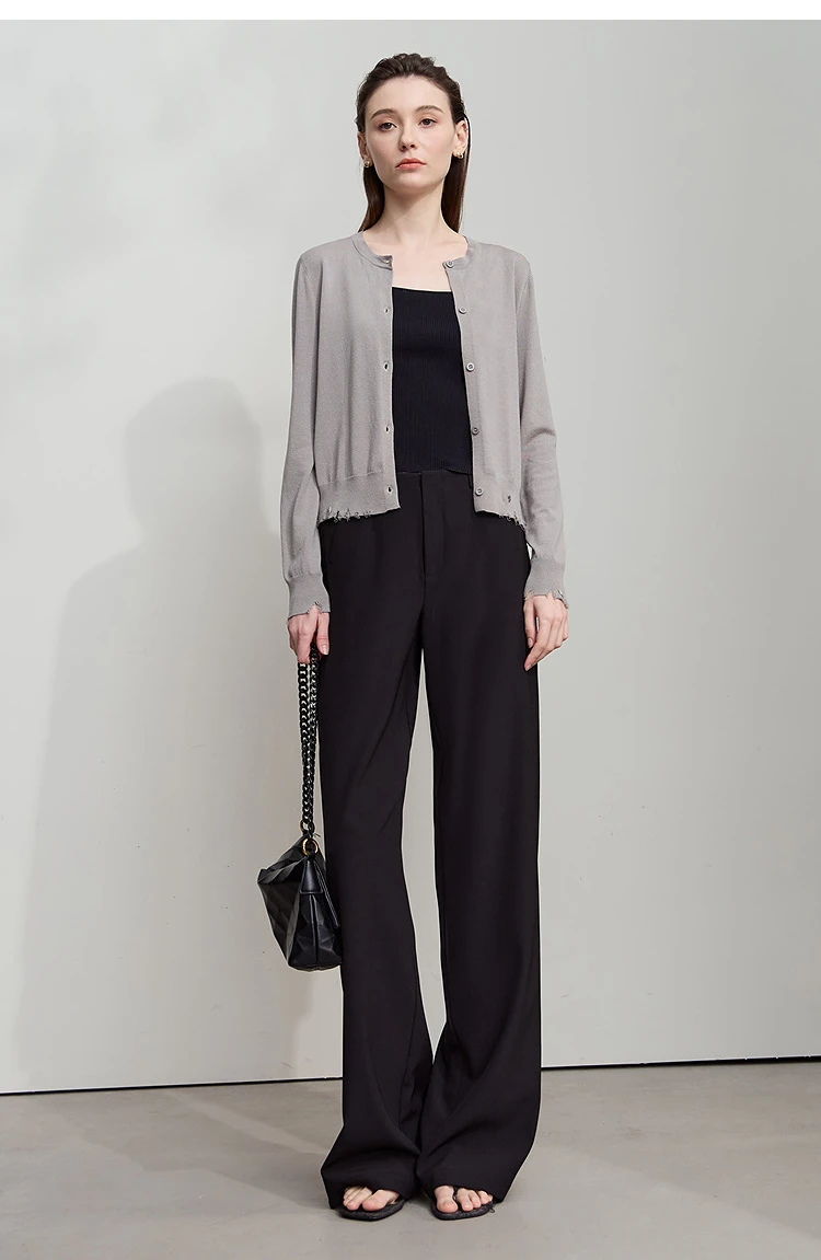 AMII Minimalist Pants 2026 Autumn New Elegant Luxury Office Lady Casual Loose Trousers Elastic Straight Wide Leg Pants 12523044