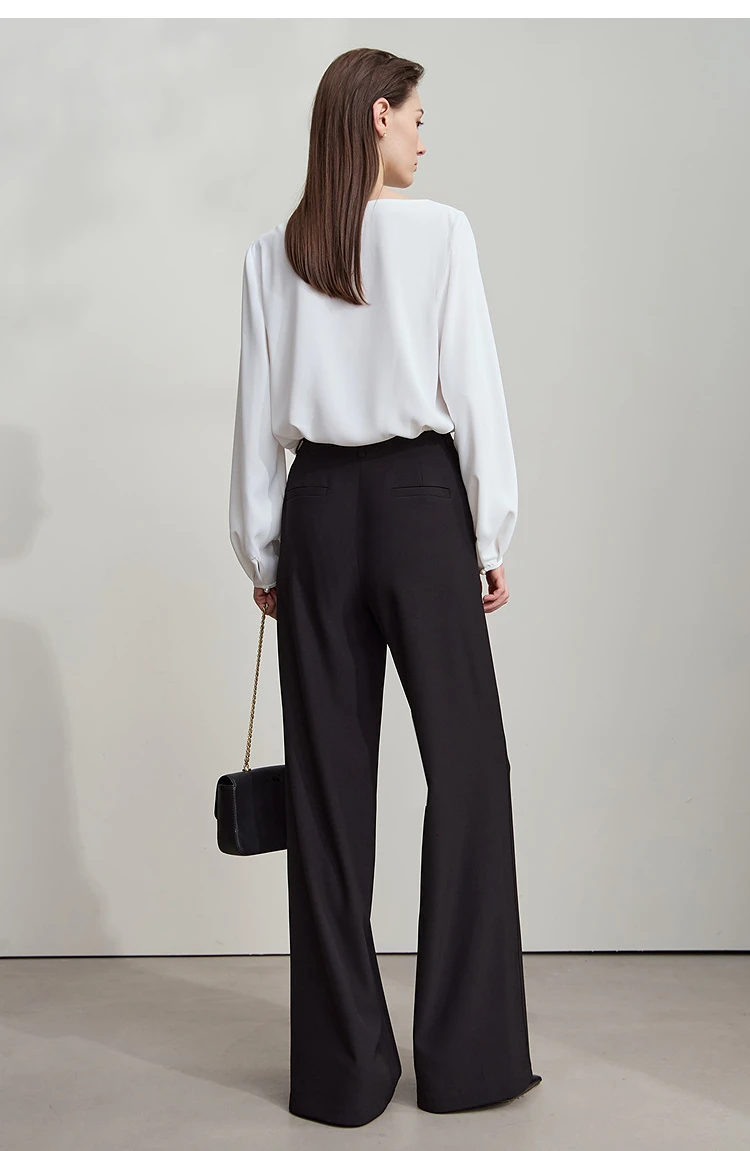 AMII Minimalist Pants 2026 Autumn New Elegant Luxury Office Lady Casual Loose Trousers Elastic Straight Wide Leg Pants 12523044