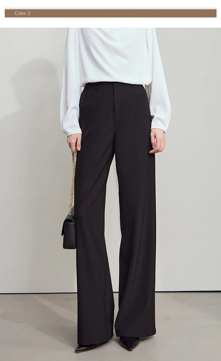 AMII Minimalist Pants 2026 Autumn New Elegant Luxury Office Lady Casual Loose Trousers Elastic Straight Wide Leg Pants 12523044