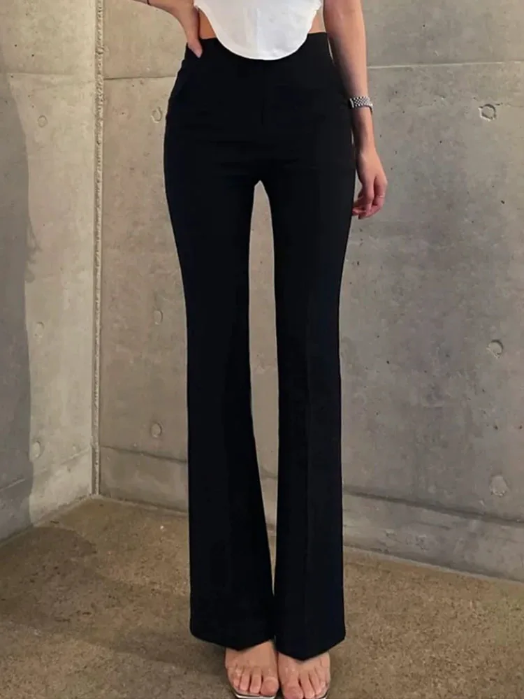 Office New Slim High Waisted Suit Pants Korean Fashion Women's Casual Bootcut Pantalones Wide Leg Straight Elegant Trousers