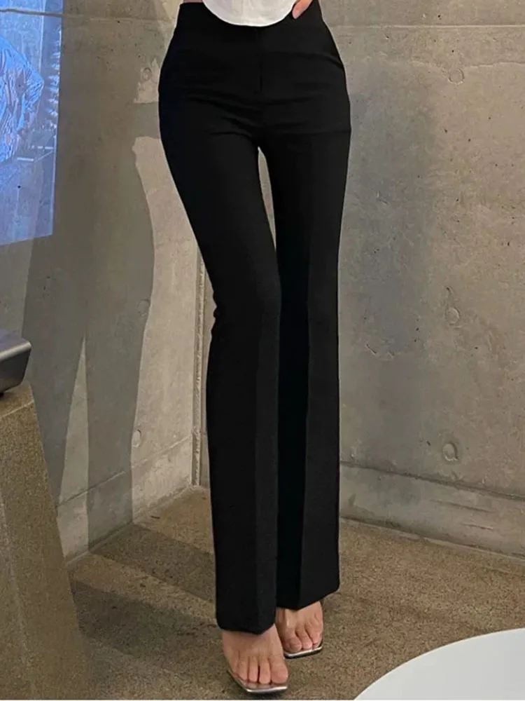 Office New Slim High Waisted Suit Pants Korean Fashion Women's Casual Bootcut Pantalones Wide Leg Straight Elegant Trousers