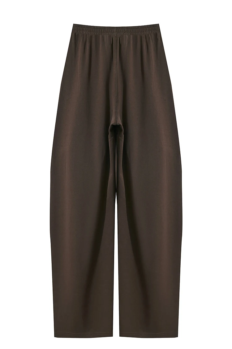 AMII Minimalist 2025 Autumn New Arrival Lady Wide Leg Pants Loose Pure Cotton Knitted Casual Trousers Women Clothing 12523098