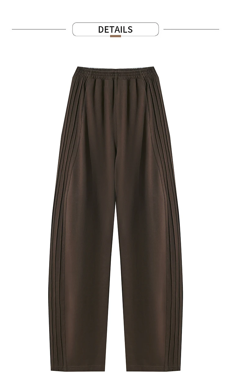 AMII Minimalist 2025 Autumn New Arrival Lady Wide Leg Pants Loose Pure Cotton Knitted Casual Trousers Women Clothing 12523098