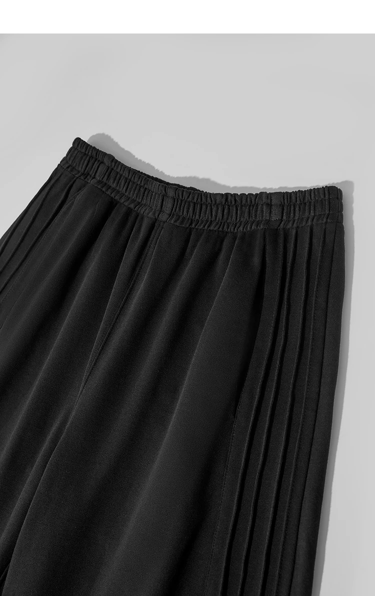 AMII Minimalist 2025 Autumn New Arrival Lady Wide Leg Pants Loose Pure Cotton Knitted Casual Trousers Women Clothing 12523098