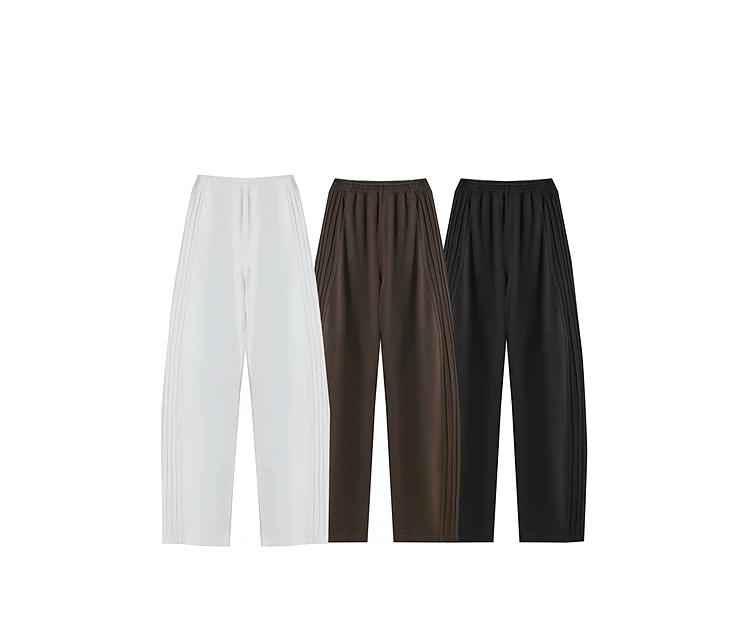 AMII Minimalist 2025 Autumn New Arrival Lady Wide Leg Pants Loose Pure Cotton Knitted Casual Trousers Women Clothing 12523098
