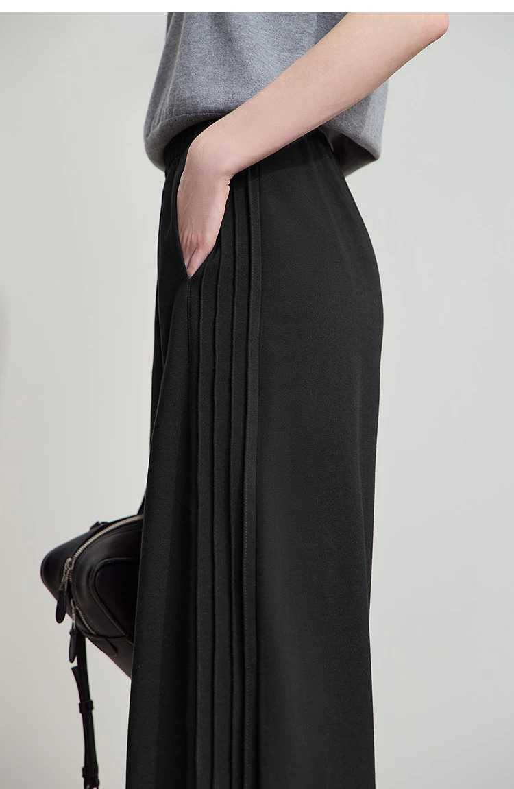 AMII Minimalist 2025 Autumn New Arrival Lady Wide Leg Pants Loose Pure Cotton Knitted Casual Trousers Women Clothing 12523098