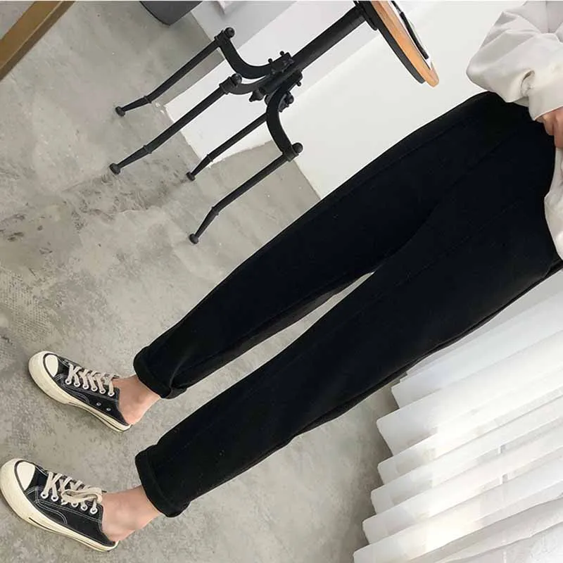 Thicken Women Pencil Pants 2026 Autumn Winter Trousers OL Style Female Work Suit Pants Loose Female Trousers Capris 6648