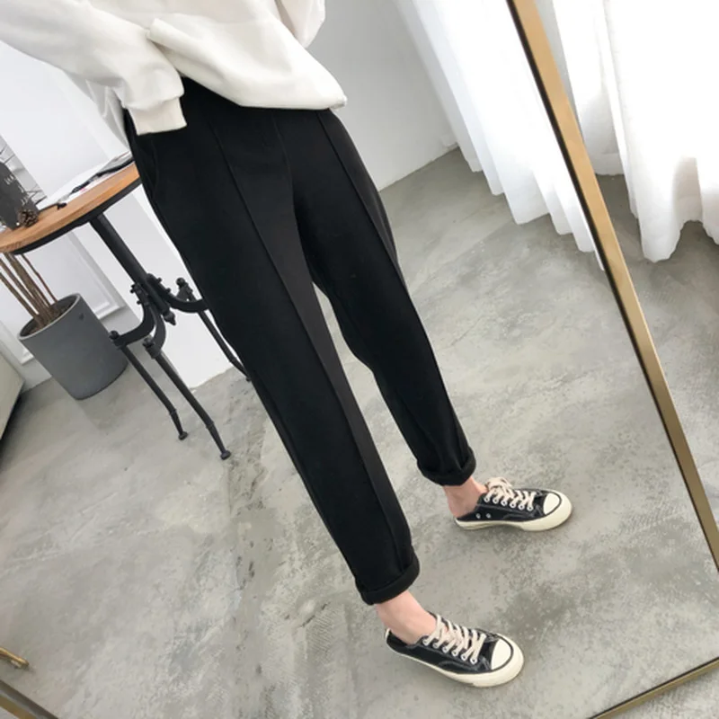 Thicken Women Pencil Pants 2026 Autumn Winter Trousers OL Style Female Work Suit Pants Loose Female Trousers Capris 6648