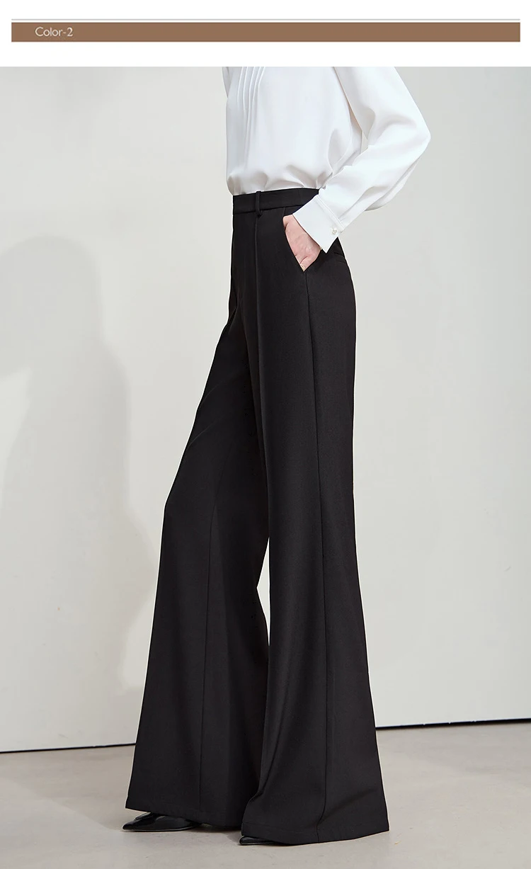 AMII Minimalist Women Casual Pants 2025 Autumn Fashion Black Wide Leg Pants Anti Wrinkle Loose Trousers Women's Clothes 12523100