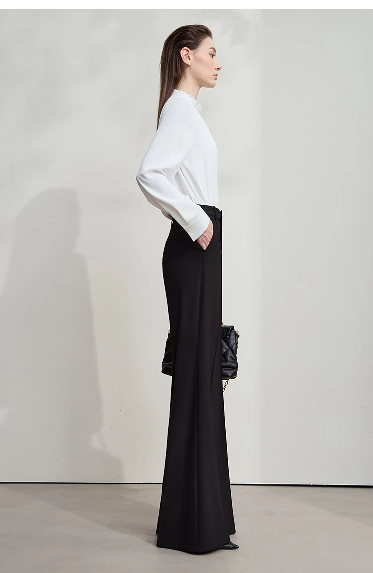 AMII Minimalist Women Casual Pants 2025 Autumn Fashion Black Wide Leg Pants Anti Wrinkle Loose Trousers Women's Clothes 12523100