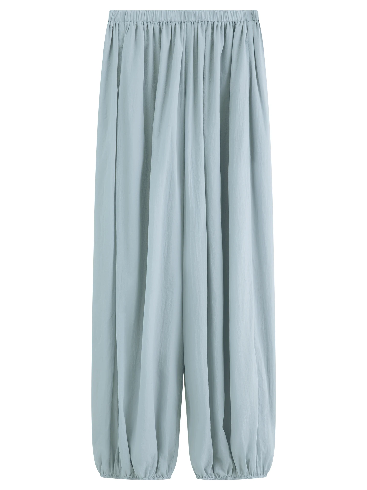 FSLE 2026 Summer Women Balloon Pants High Waist Elastic Waist Leg Culottes Loose Fit Tapered Cargo Joggers Vacation Boho Style