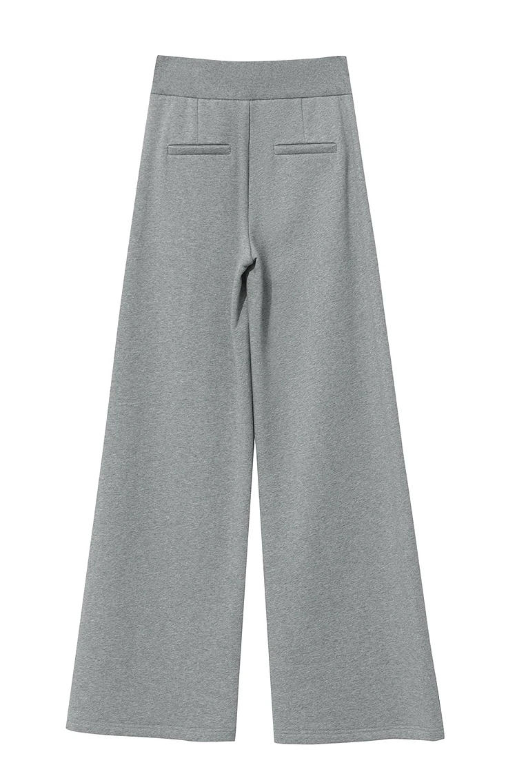 Amii Casual Women's Pants 2025 Winter New Thicken Cotton Warm Elastic High Waist Sollid Versatile Wide Leg Trousers 12544138