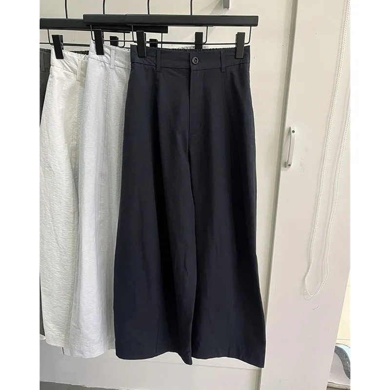 Summer Female Fashion High Waist Loose Pants Spring Ladies Straight Trousers Korean Women High-end Solid Color Casual Pantalons