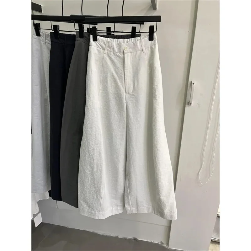 Summer Female Fashion High Waist Loose Pants Spring Ladies Straight Trousers Korean Women High-end Solid Color Casual Pantalons