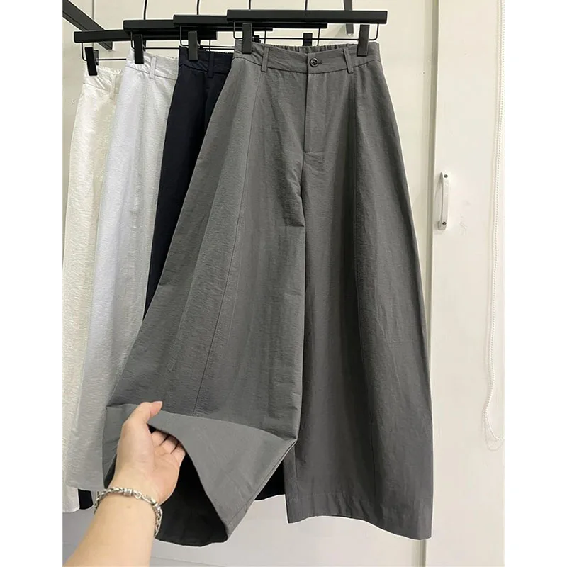 Summer Female Fashion High Waist Loose Pants Spring Ladies Straight Trousers Korean Women High-end Solid Color Casual Pantalons
