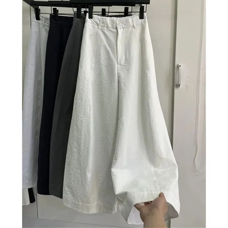 Summer Female Fashion High Waist Loose Pants Spring Ladies Straight Trousers Korean Women High-end Solid Color Casual Pantalons