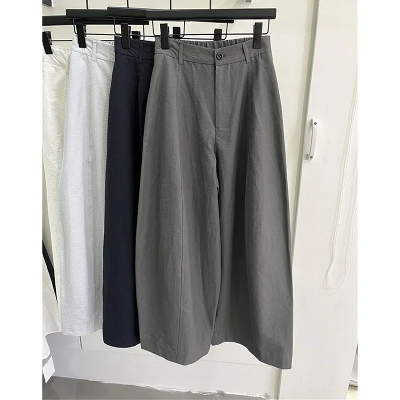 Summer Female Fashion High Waist Loose Pants Spring Ladies Straight Trousers Korean Women High-end Solid Color Casual Pantalons