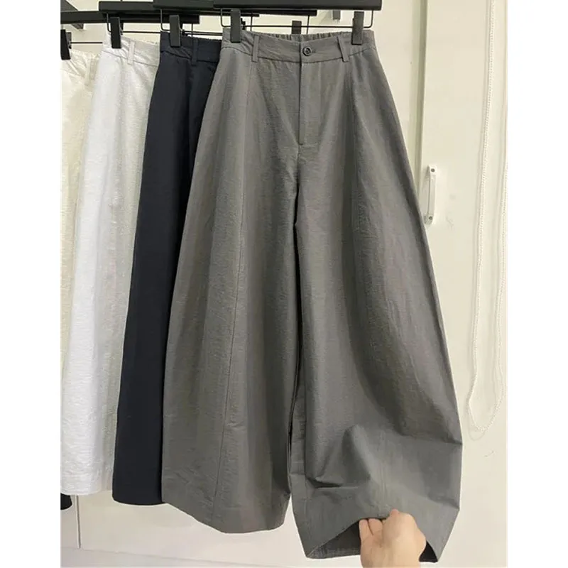 Summer Female Fashion High Waist Loose Pants Spring Ladies Straight Trousers Korean Women High-end Solid Color Casual Pantalons