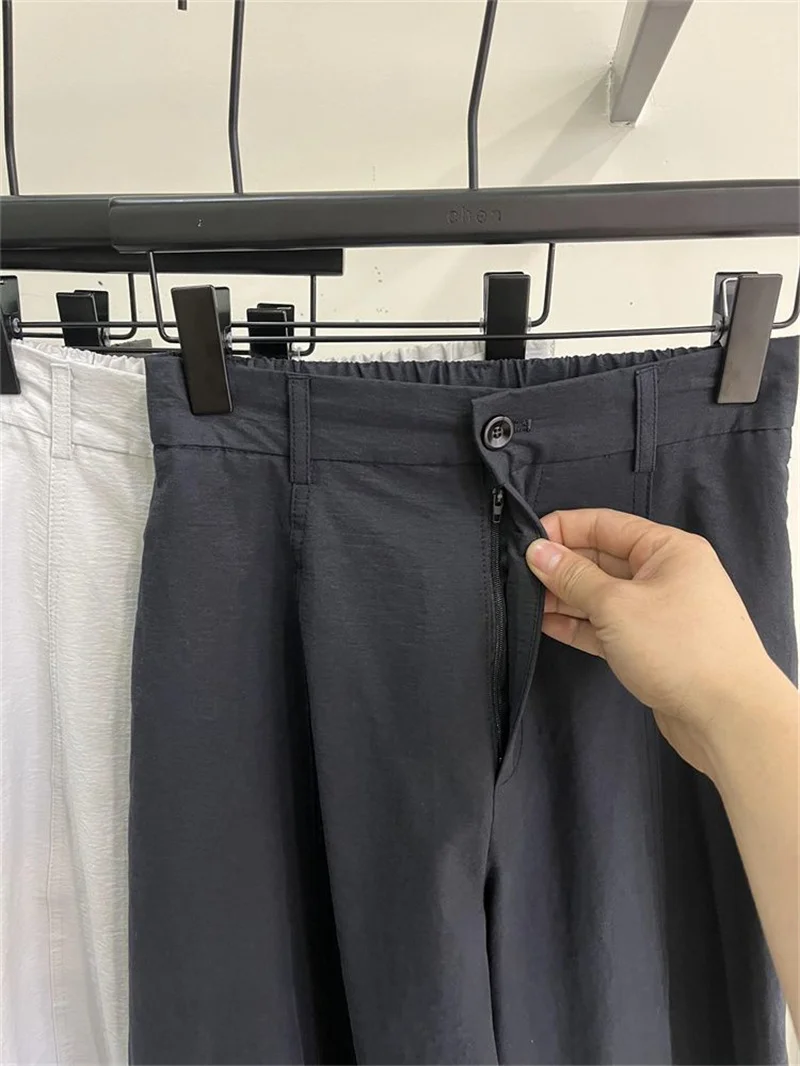 Summer Female Fashion High Waist Loose Pants Spring Ladies Straight Trousers Korean Women High-end Solid Color Casual Pantalons