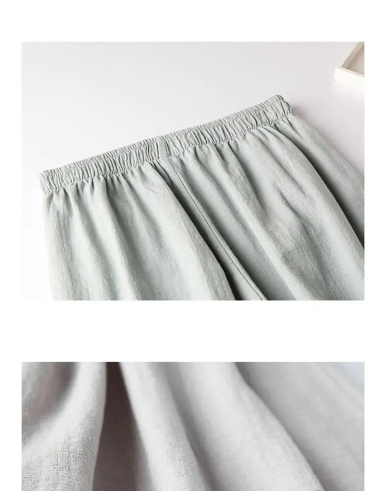 Women Casual Straight Pants Cotton Blended Female Trousers 2025 Flower Embroidery Loose Wide Leg Pants For Women Pantalon Femme