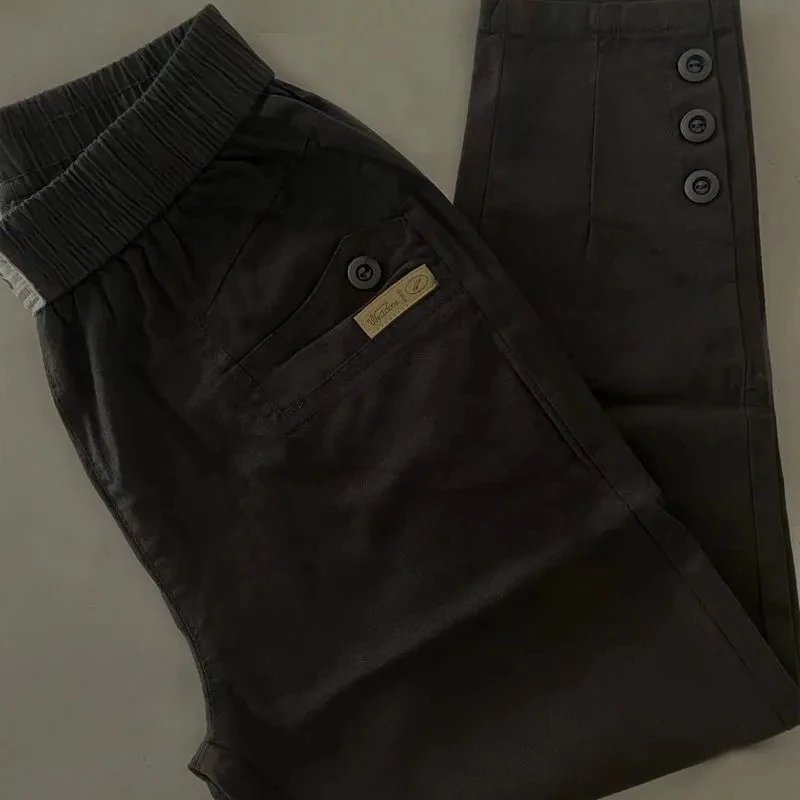 Korean Women's pants Spring Summer New 2025 Fashion Casual Slim Elastic Waist Pants Female Loose Harun pants Ladies Trousers