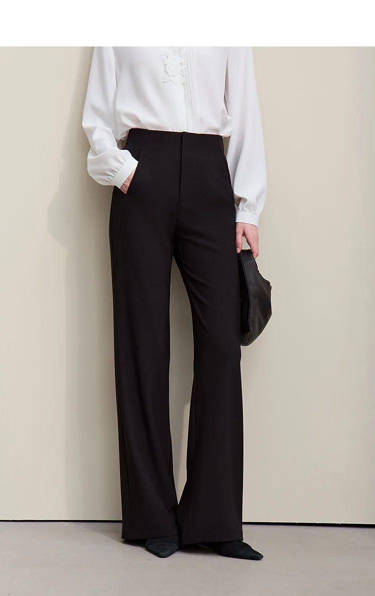 Amii Women's Pants 2026 Summer New Commuter Wrinkle Resistant Micro Flared Pants Casual Simple Versatile Woman Trousers 12611007