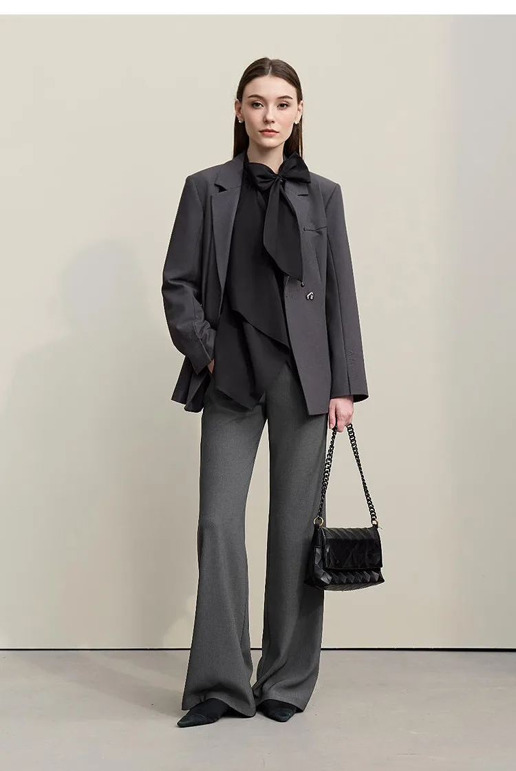 Amii Women's Pants 2026 Summer New Commuter Wrinkle Resistant Micro Flared Pants Casual Simple Versatile Woman Trousers 12611007