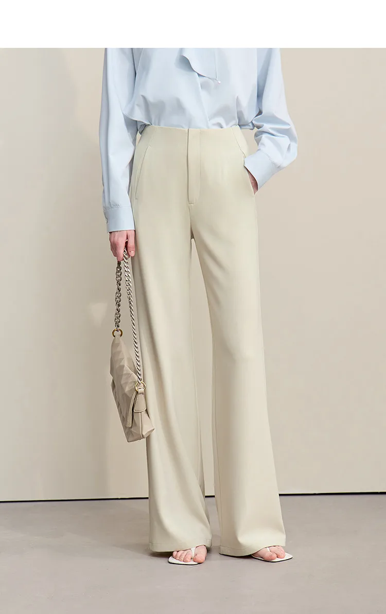 Amii Women's Pants 2026 Summer New Commuter Wrinkle Resistant Micro Flared Pants Casual Simple Versatile Woman Trousers 12611007