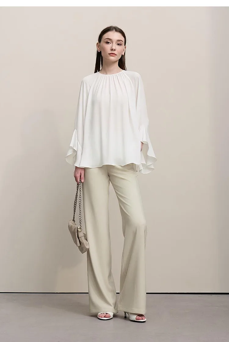Amii Women's Pants 2026 Summer New Commuter Wrinkle Resistant Micro Flared Pants Casual Simple Versatile Woman Trousers 12611007