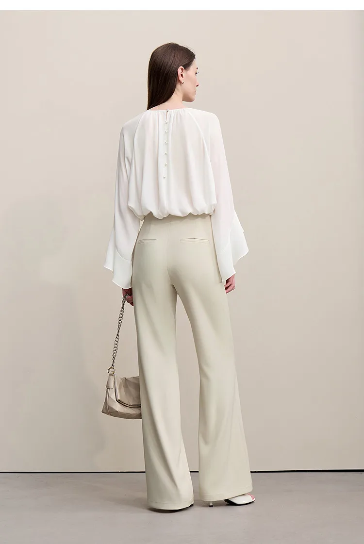Amii Women's Pants 2026 Summer New Commuter Wrinkle Resistant Micro Flared Pants Casual Simple Versatile Woman Trousers 12611007
