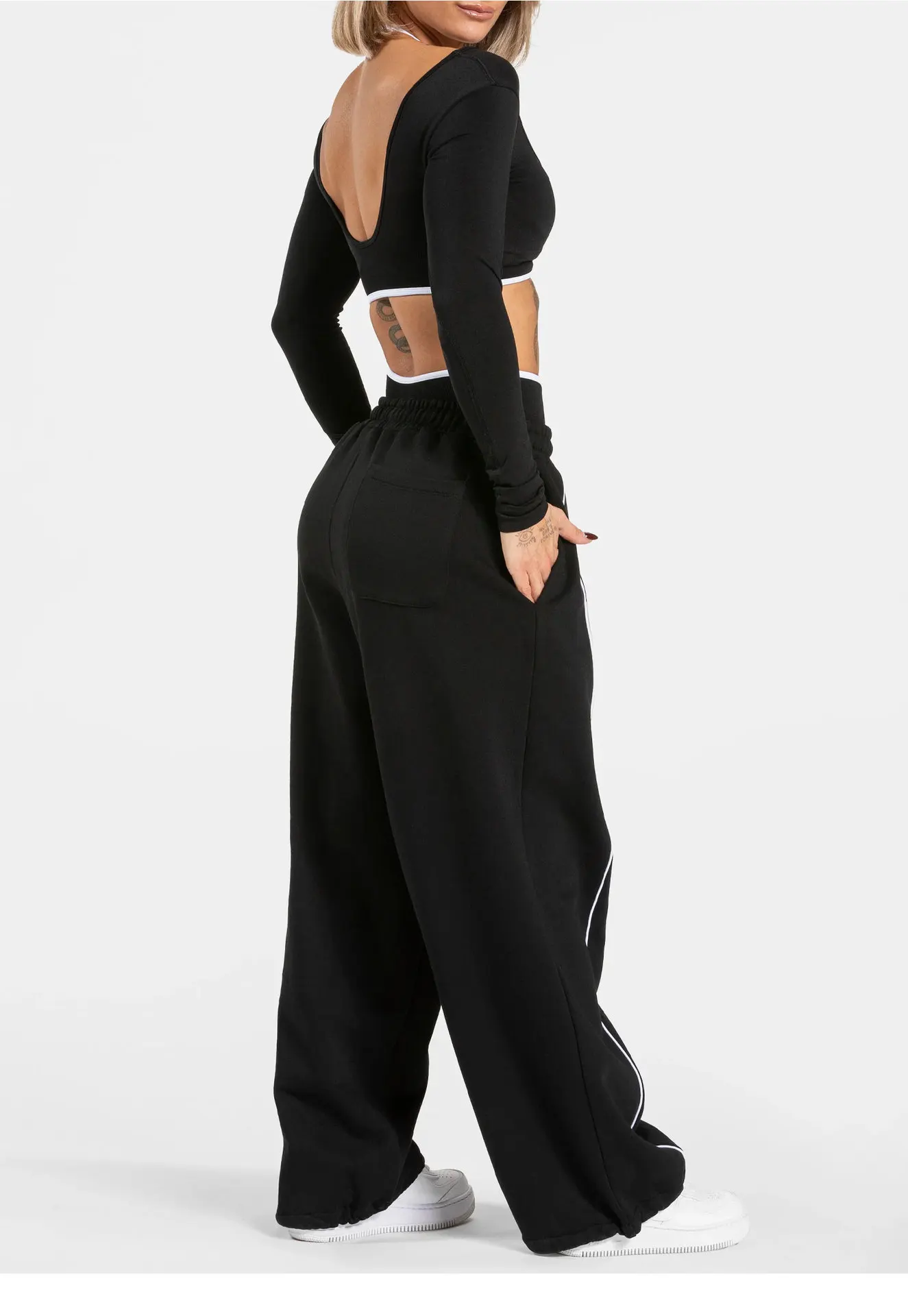 Loose Yoga Trousers Casual Fashion Straight Wide Leg Sports Pants Women Gym Sweatpants Elastic High Waist Fitness Running Pants