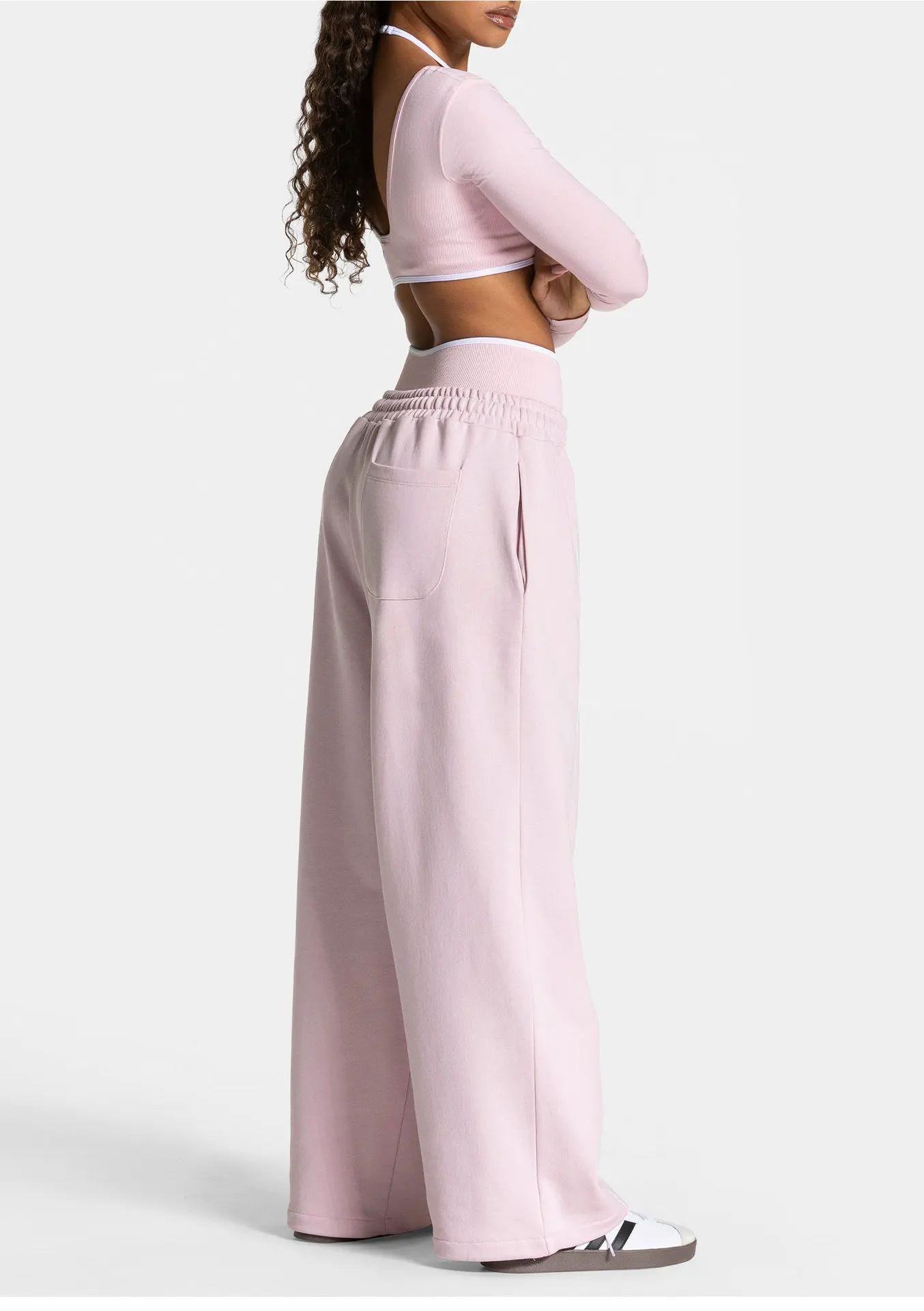Loose Yoga Trousers Casual Fashion Straight Wide Leg Sports Pants Women Gym Sweatpants Elastic High Waist Fitness Running Pants