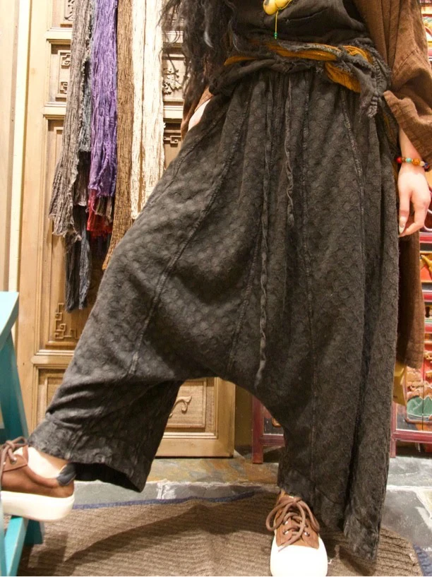 New Arrival Autumn 25 Women Good Quality Cotton Linen Ankle-length Pants Casual Loose Elastic Waist Harem Pants Harem Pants M154
