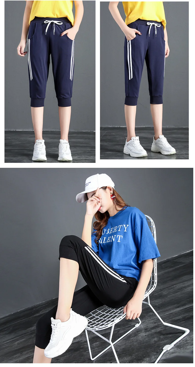 Sportwear Capris Pants Women's Summer 2023 New Korean Casual Breeches Loose Harem Running Fitness Thin Shorts