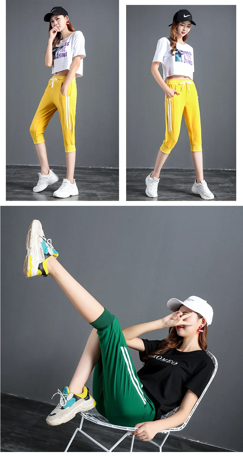 Sportwear Capris Pants Women's Summer 2023 New Korean Casual Breeches Loose Harem Running Fitness Thin Shorts